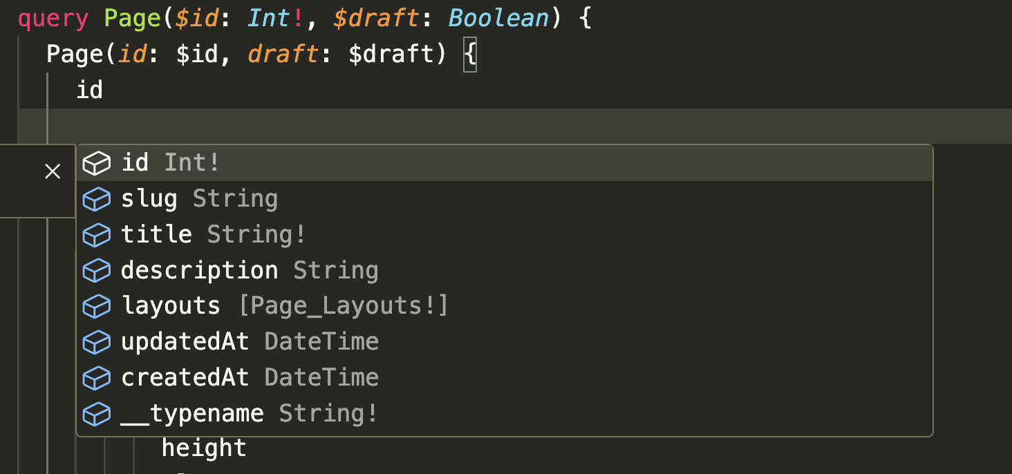Show graphql intellisense when building queries with VS Code plugin.