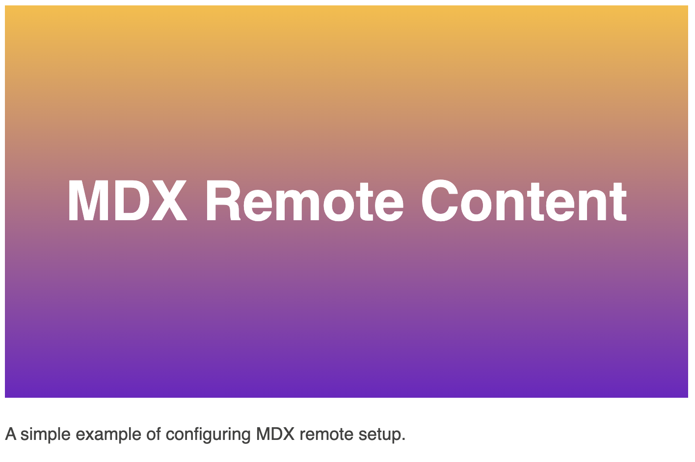 MDX Remote Output Image