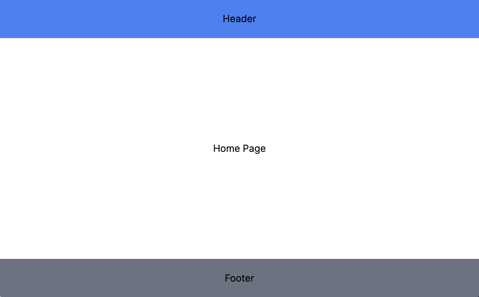 Shows an example of web page layout with header, content and footer with full width