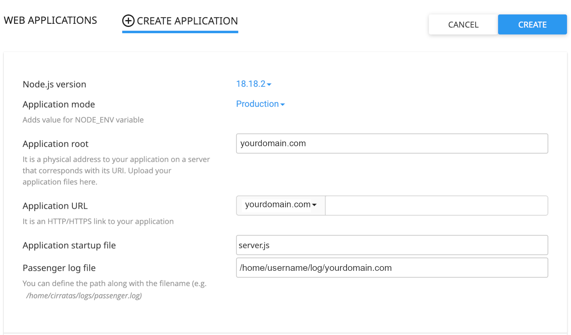 Node.js application