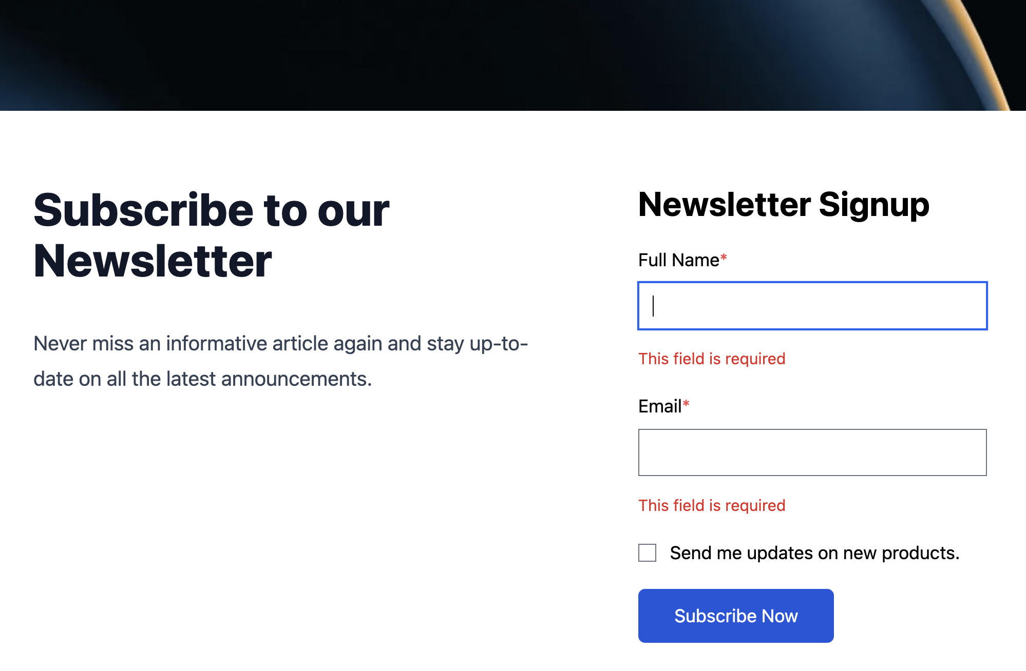 Show a completed payload cms form builder plugin page with validation required fields and rich content.